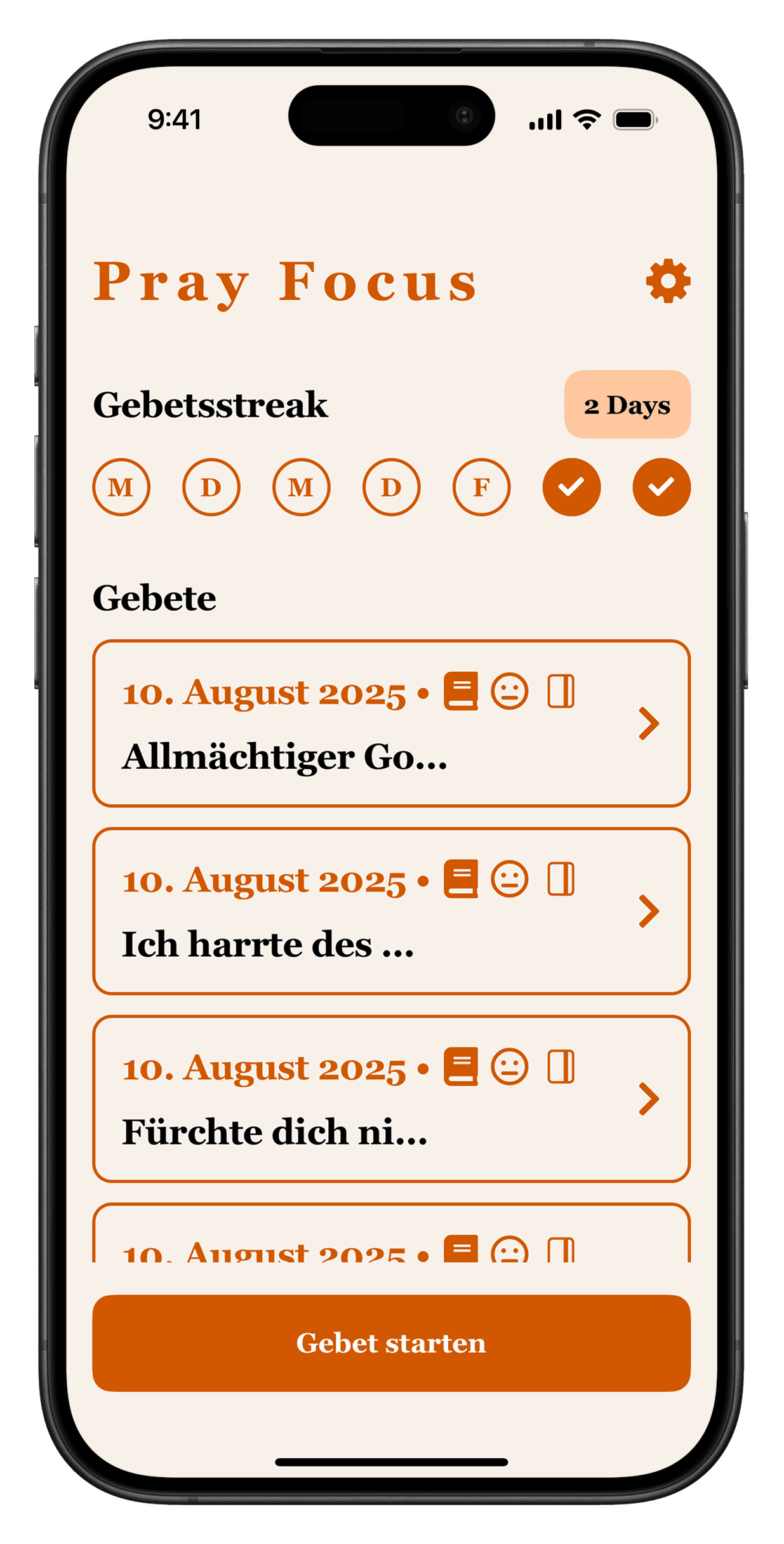 Pray Focus App Screenshot