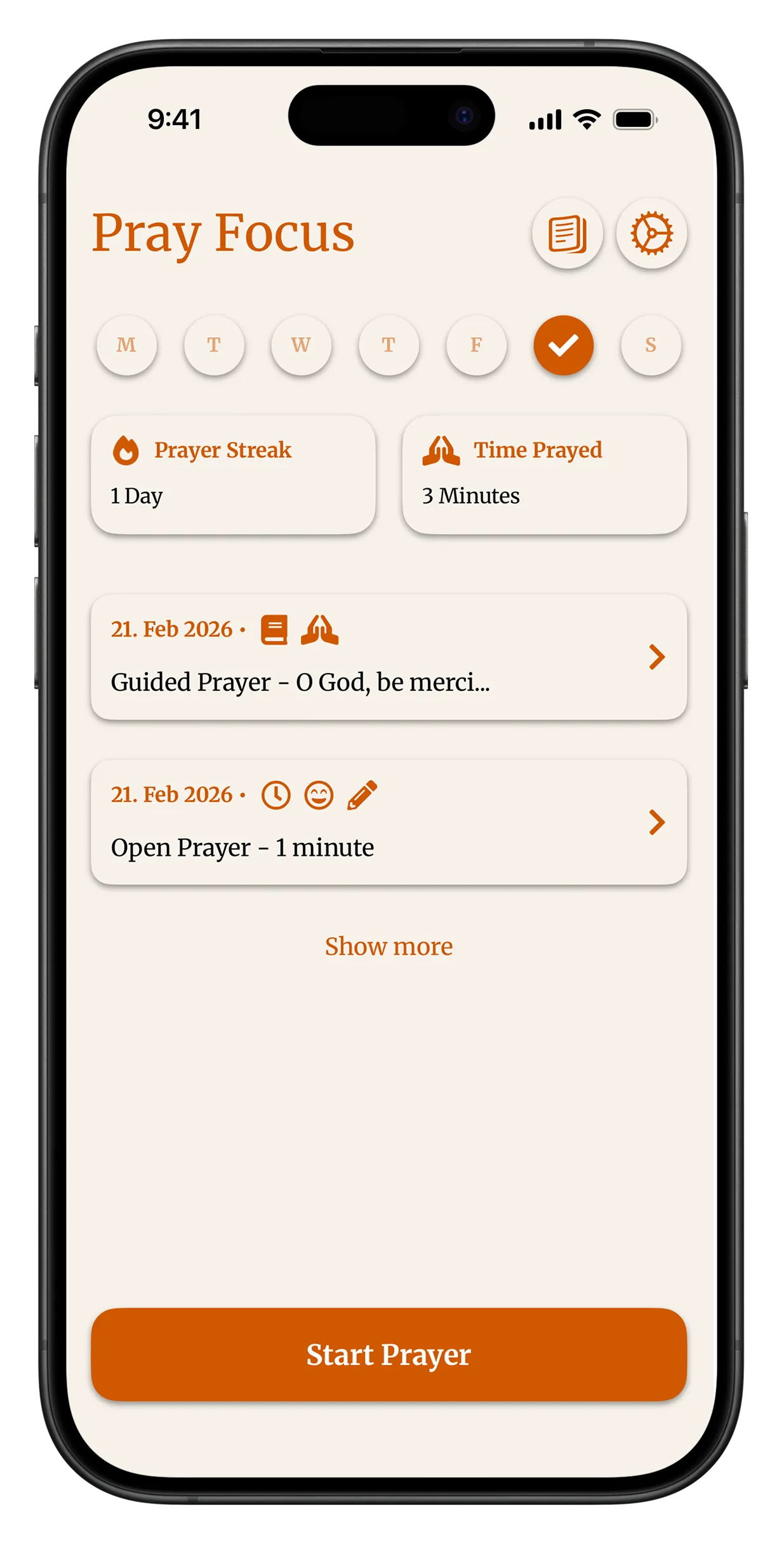 Pray Focus App Screenshot